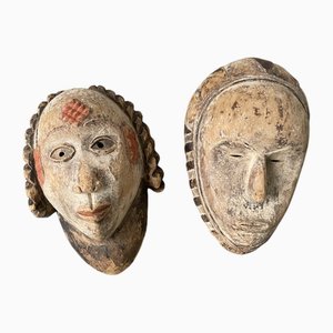 Masques Africains Fang et Punu Gabon, 1980s, Set de 2