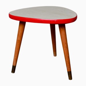 Vintage Tripod Plant Holder Table in White and Red Formica, 1960s
