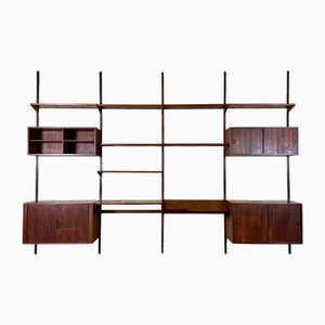 Mueble de pared vintage de teca de Kai Kristiansen para FM Møbler, años 60