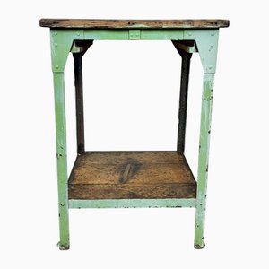 Industrial Iron Table in Green, 1950s