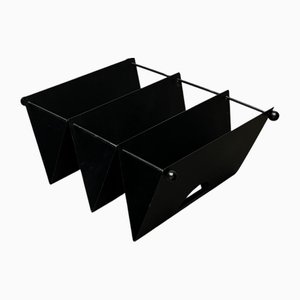 Postmodern Italian Metal Magazine Rack Holder, 1980s