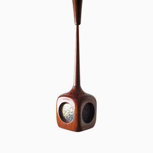 Mid-Century Moderne Hängelampe mit Buntglasplatten, 1960er