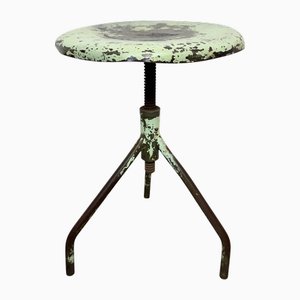 Industrial Iron Swivel Stool in Green, 1960s