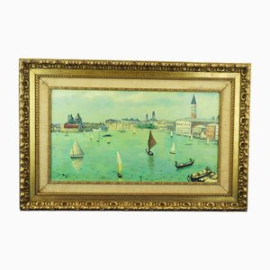 Paul Lucien Maze, Grand Canal of Venice, 1950s, Oil on Cardboard