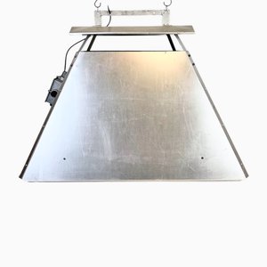 Large Industrial Factory Pendant Lamp in Silver from Elektrosvit, 1970s