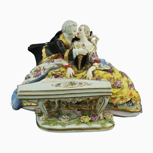 Rococo Porcelain Sculpture Depicting a Lady and a Gentleman at the Piano by J. J. Käendler for Meissen, Germany, 1800s