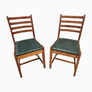 Sillas de comedor vintage de nogal de Bas Van Pelt, años 30. Juego de 2