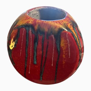 Modern Polychrome Ceramic Vase by Roberto Rigon for Bertoncello, 1970s