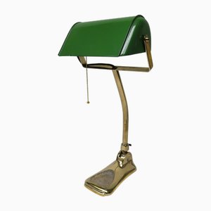 Lampe de Banquier Art Nouveau en Laiton Plaqué et Émail, Autriche, 1890s