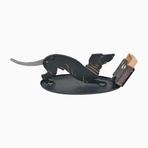 Arts and Crafts Art Nouveau Iron, Brass, Black and Gold Cigar Cutter, 1890s