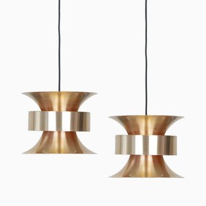 Vintage Swedish Trava Pendant Lamps by Carl Thore for Granhaga Metallindustri, 1960s, Set of 2