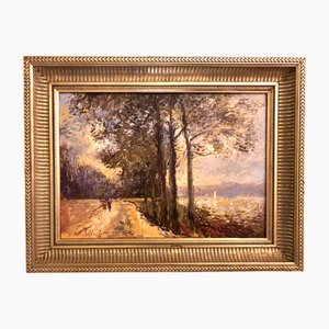 Paul Flaubert, Landscape with Trees, Oil on Panel, 1950s