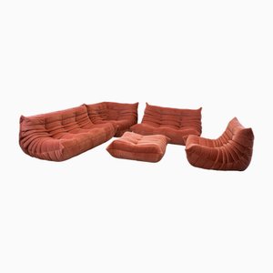 Set da salotto Coral Curduroy Togo di Michel Ducaroy per Ligne Roset, 1979, set di 5