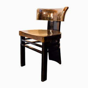 Aniline-Stained Walnut Chair by Ernesto Valabrega for Vittorio Valabrega, 1930s