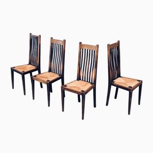 Antique Dutch Architects Chairs, 1890s, Set of 4