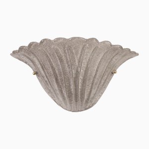 Lampada da parete a forma di ventaglio grigio scavo con graniglia, anni '90