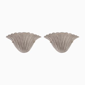 Murano Glass Fan Wall Sconces, 1990s, Set of 2