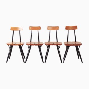 Early Edition Pirkka Chairs by Ilmari Tapiovaara for Laukaan Puu, Finland, 1950s, Set of 4