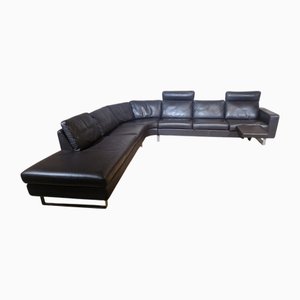 Vintage Conseta Corner Sofa in Brown Leather with Ottoman by Friedrich Wilhelm Möller for COR, 2010s, Set of 3