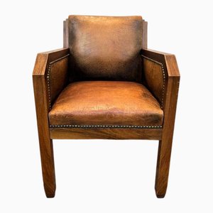 Art Deco Leather Armchair