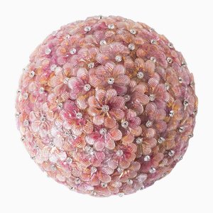 Large Vintage Flower Flush Mount in the style of Barovier & Toso, 2000