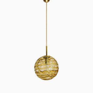 Lampe à Suspension en Verre de Murano Jaune, 1960s