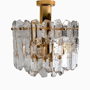 Lampada ad incasso in ottone e vetro di JT Kalmar per Kalmar, Austria, anni '70