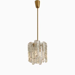 Ice Glass Pendant Light by J.T. Kalmar, 1970s