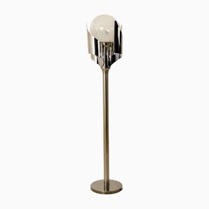 Floor Lamp in Chrome Blown Glass from Reggiani, 1970