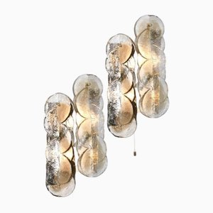 Citrus Swirl Ice Glass Wall Lights from Kalmar, Austria, 1969, Set of 2