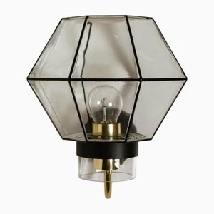 Clear Glass Wall Lights attributed to Glashütte Limburg, 1960s, Set of 2