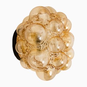 Amber Bubble Glass Pendant Light attributed to Helena Tynell for Glashütte Limburg, 1960s