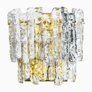 Textured Ice Glass Wall Light attributed to J. T. Kalmar for Kalmar, 1970s