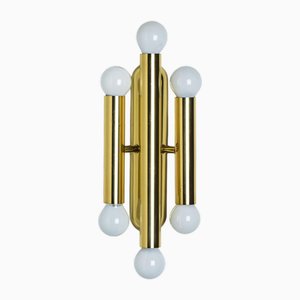 Lampada da parete in ottone attribuita a Sciolary, Italia, anni '70