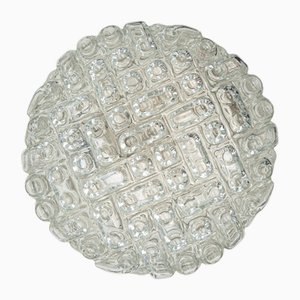 Lámpara de pared redonda de vidrio burbuja en estilo de Helena Tynell, 1970
