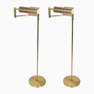 Lámparas de pie de latón de Swisslamps International, 1960. Juego de 2