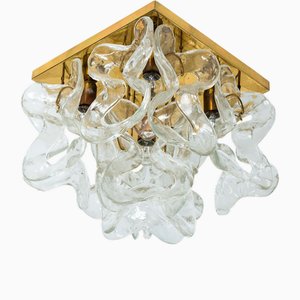 Large Murano Glass & Brass Catena Flush Mount attributed to J. T. Kalmar for Kalmar, 1960s
