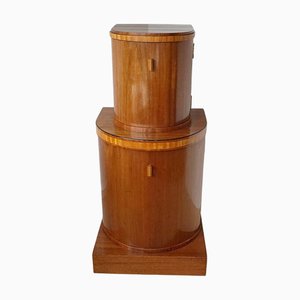 Art Deco Cocktail Cabinet in Walnut and Mirror, 1930s
