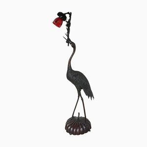 Japanese Crane Standing Floor Lamp, 1890s