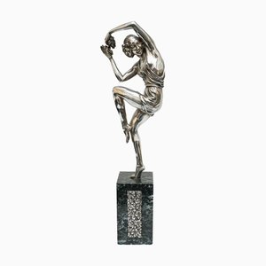 Pierre Le Faguays, bailarín de primavera, bronce plateado, años 20 a 40