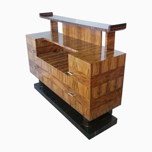 Aparador Macassar Art Déco de ébano y nogal, años 30