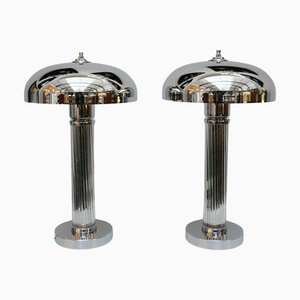 Art Deco Tall Table Lamps, Set of 2