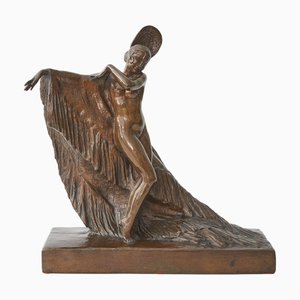 French Spanish Dancer Sculpture in Bronze by Louis Botinelly, 1920s