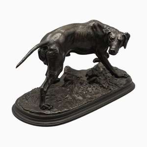 Pierre Jules Mene, Pointer Dog, 1860er, Bronze