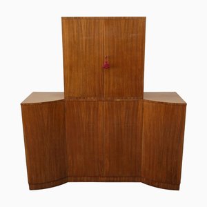 Art Deco Cocktail Cabinet in Figured Walnut, 1930s