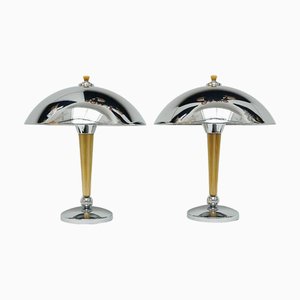 Art Deco Dome Table Lamps, Set of 2