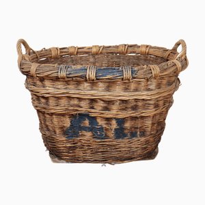 French Champagne Grape Basket, 1920s