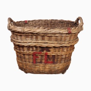 French Champagne Grape Basket, 1920s