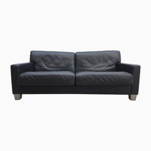 Divano DS 17 in pelle nera di De Sede