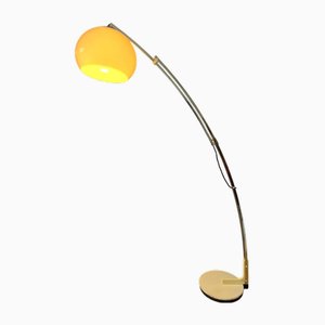 Mid-Century Italian Arc Floor Lamp with Acrylic Glass Shade by Goffredo Reggiani